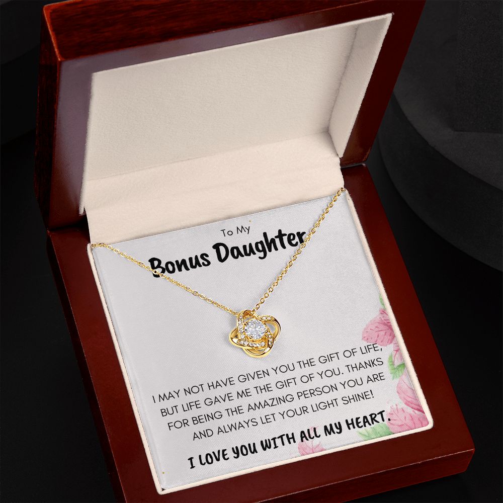 To My Bonus Daughter - Love Knot Necklace.