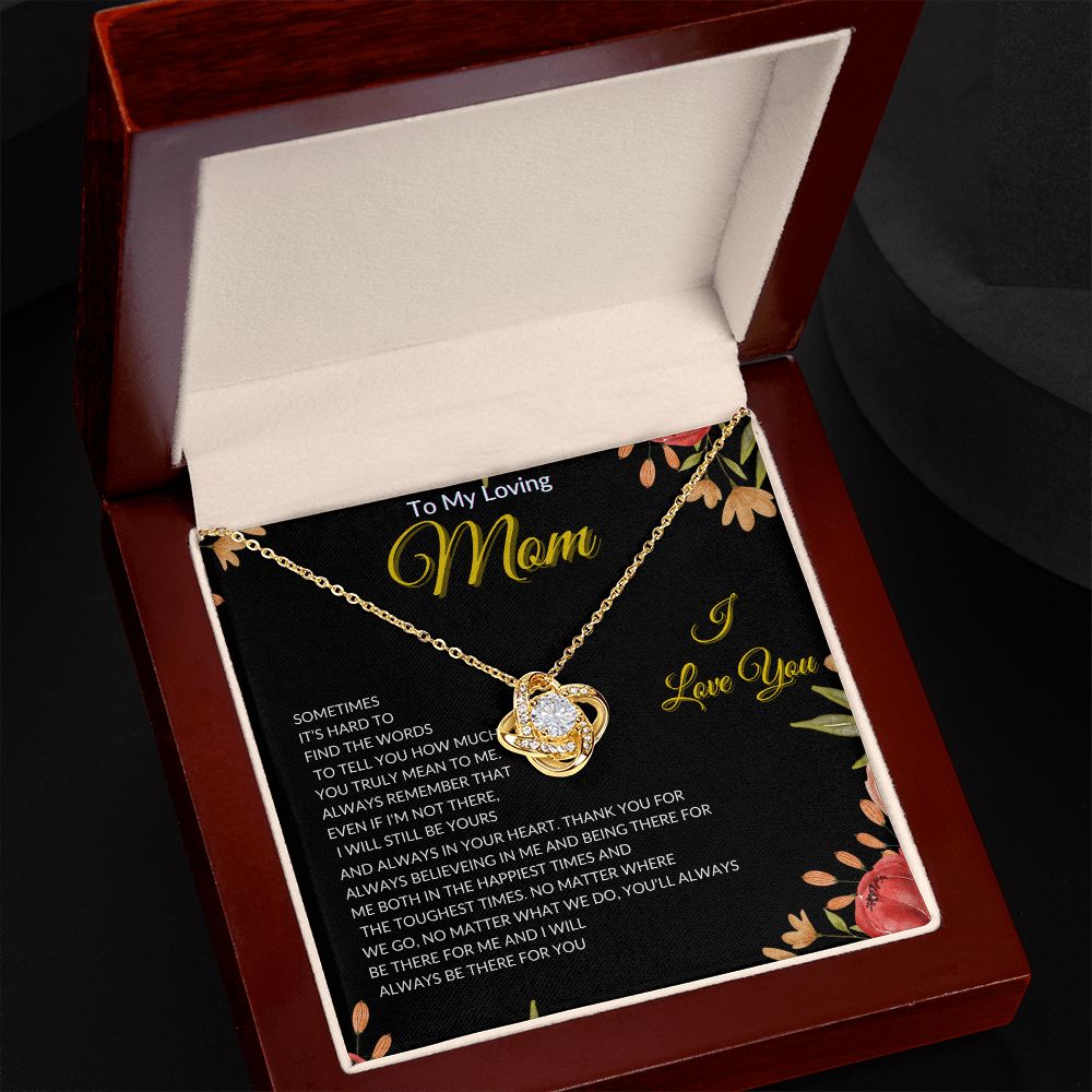 To My Loving Mom - Love Knot Necklace Gift From Daughter