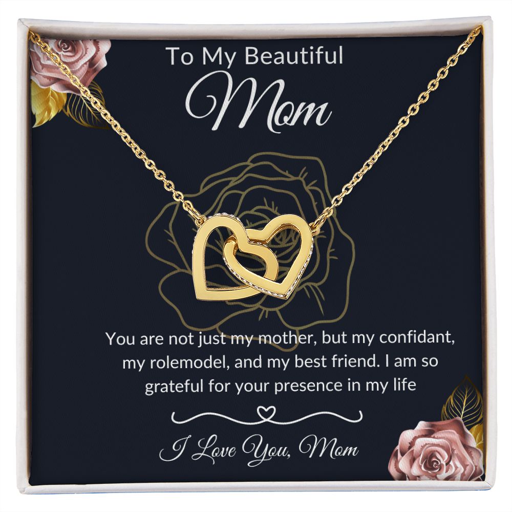 To My Beautiful Wife || Interlocking Hearts necklace