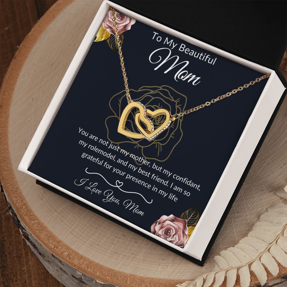 To My Beautiful Wife || Interlocking Hearts necklace