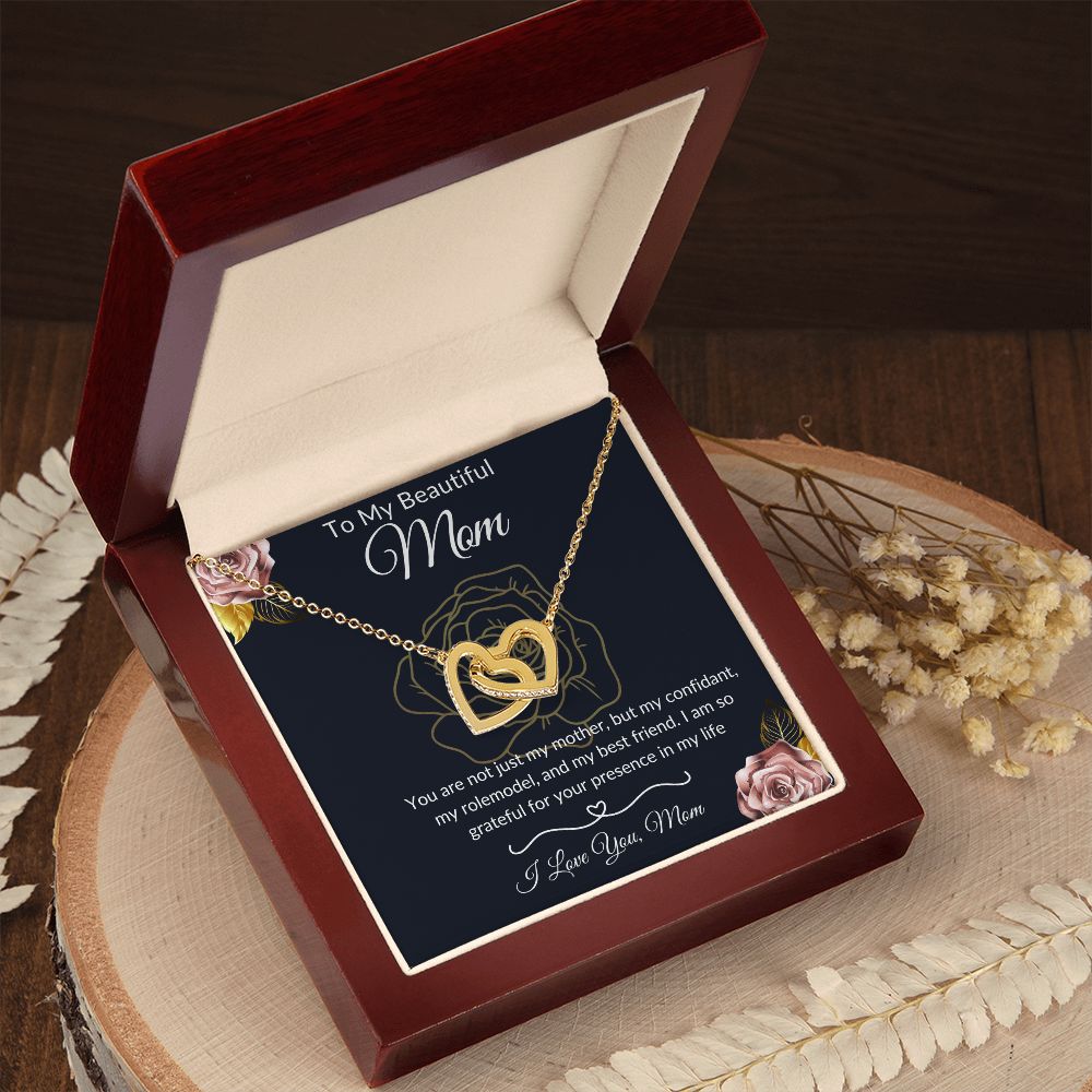 To My Beautiful Wife || Interlocking Hearts necklace