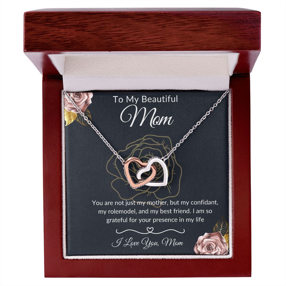 To My Beautiful Wife || Interlocking Hearts necklace