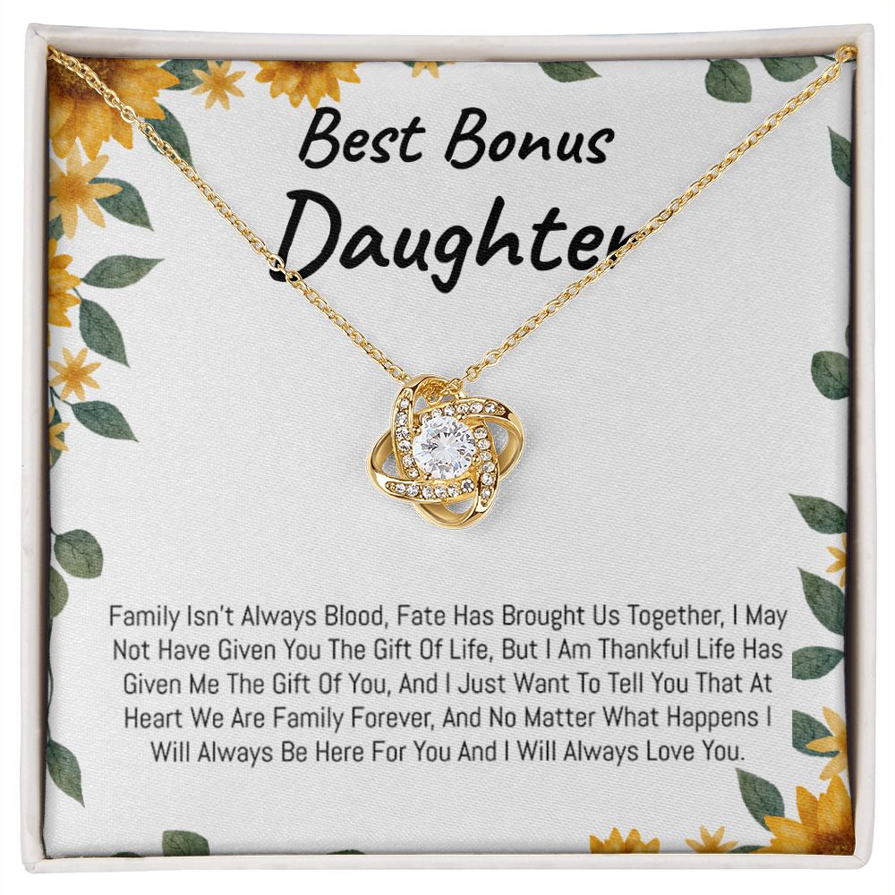 Best Bonus Daughter|| Love Knot Necklace.