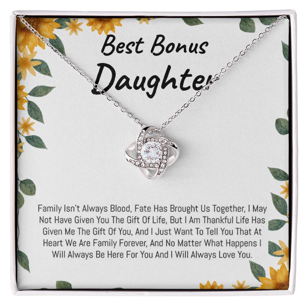 Best Bonus Daughter|| Love Knot Necklace.
