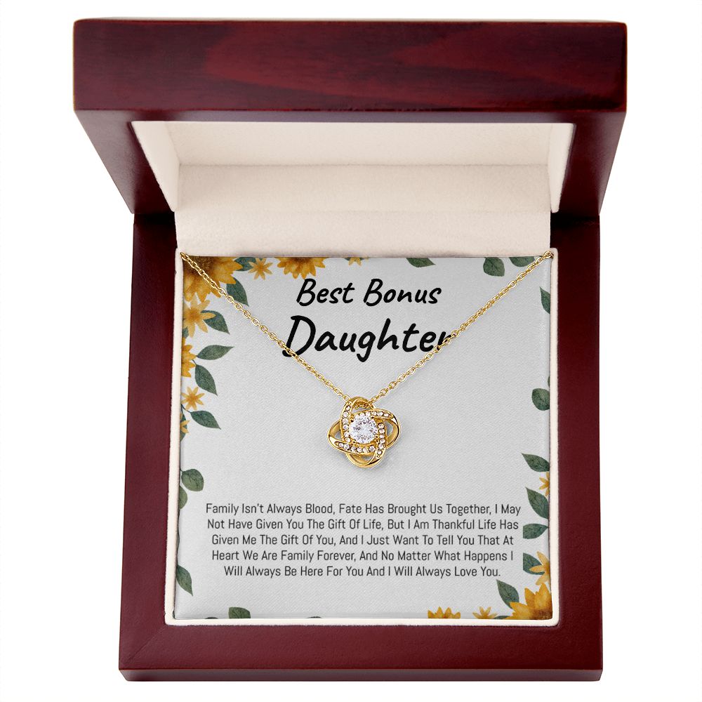 Best Bonus Daughter|| Love Knot Necklace.