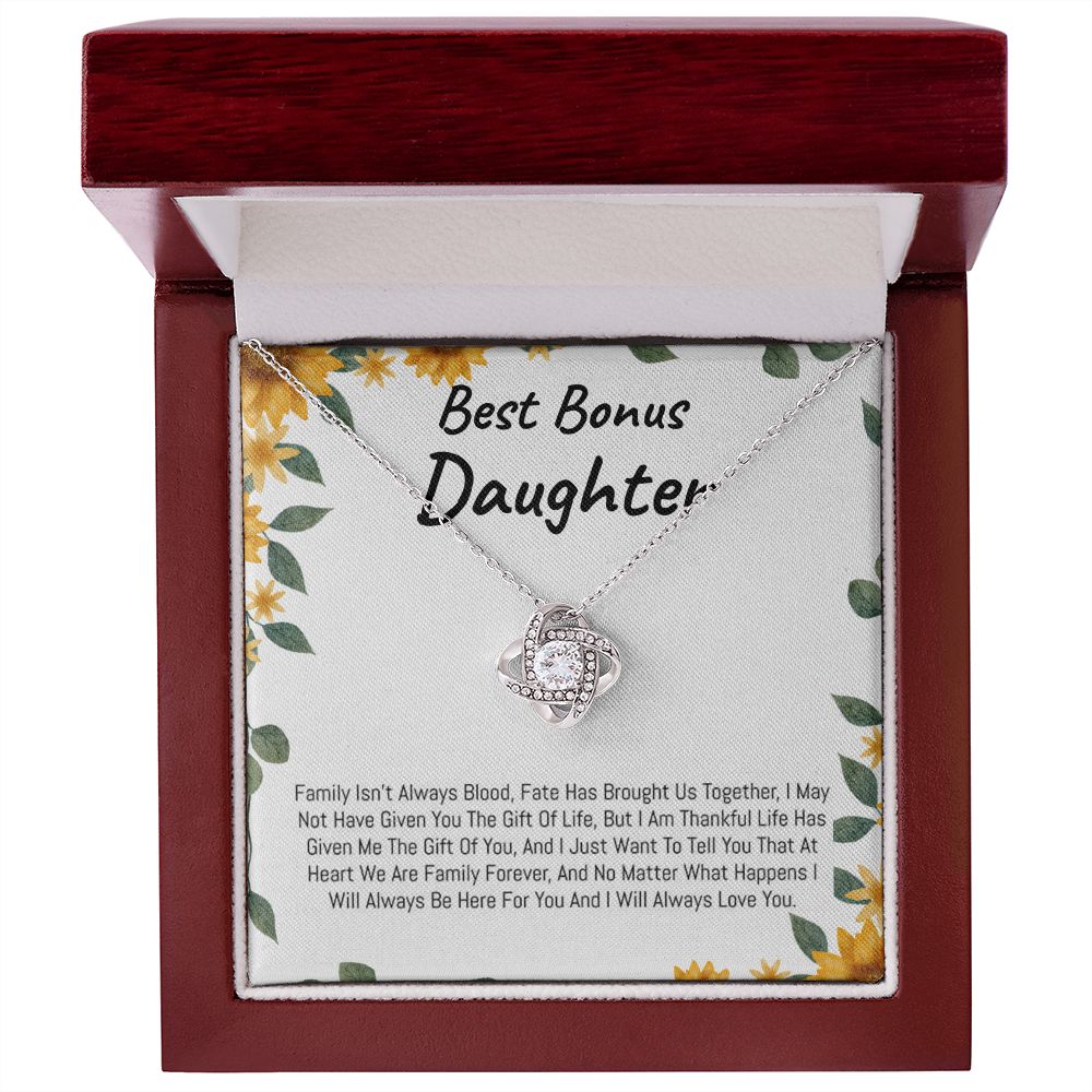 Best Bonus Daughter|| Love Knot Necklace.