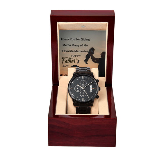 Happy Father's Day - Black Chronograph Watch