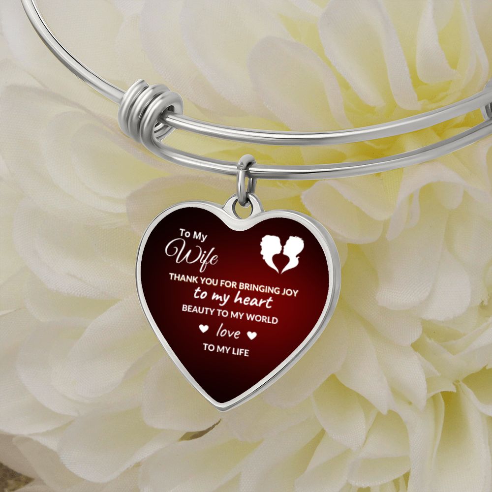 To My Wife Love Forever - Heart Keychain