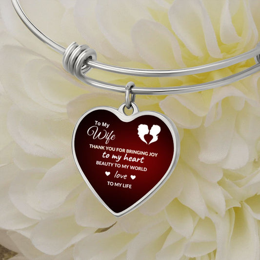 To My Wife Love Forever - Heart Keychain
