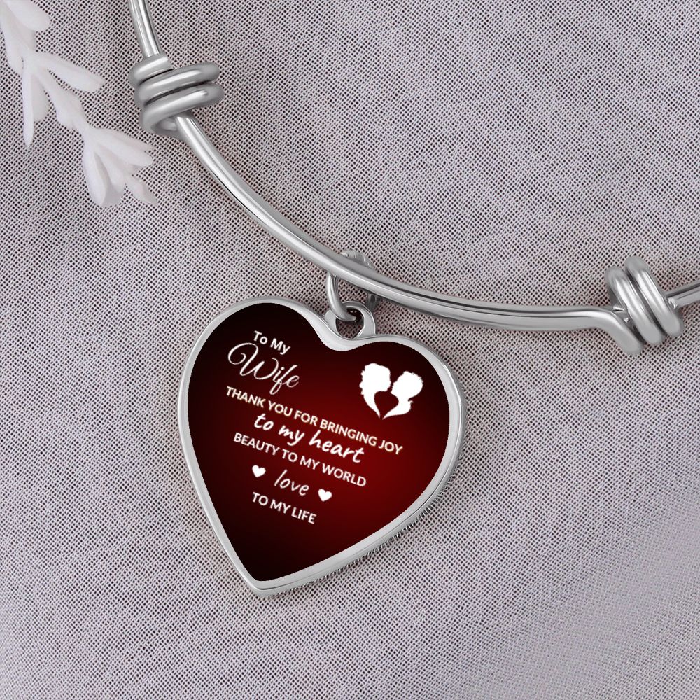 To My Wife Love Forever - Heart Keychain
