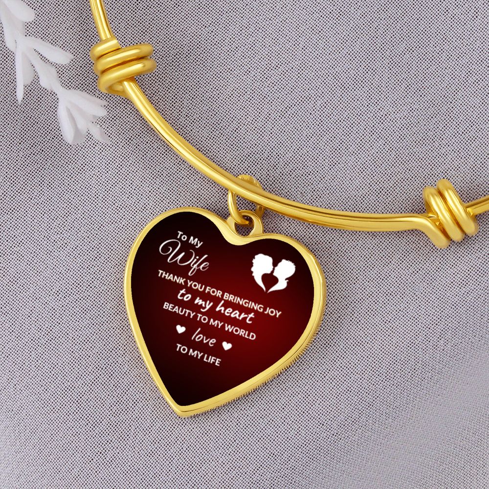 To My Wife Love Forever - Heart Keychain