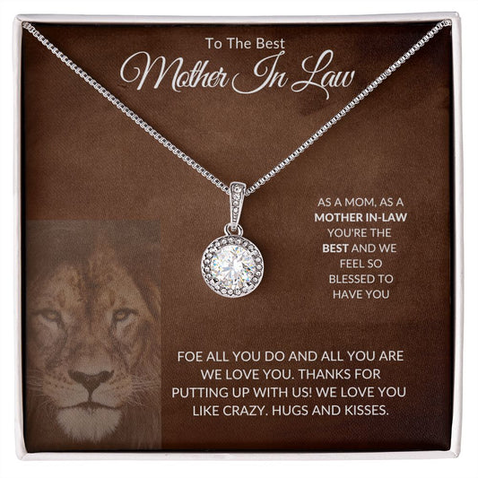 To The Best Mother-In-Law - Hugs And Kisses - Eternal Hope Necklace