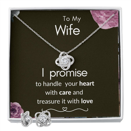 To My Wife - Love Knot Earring & Necklace Set!